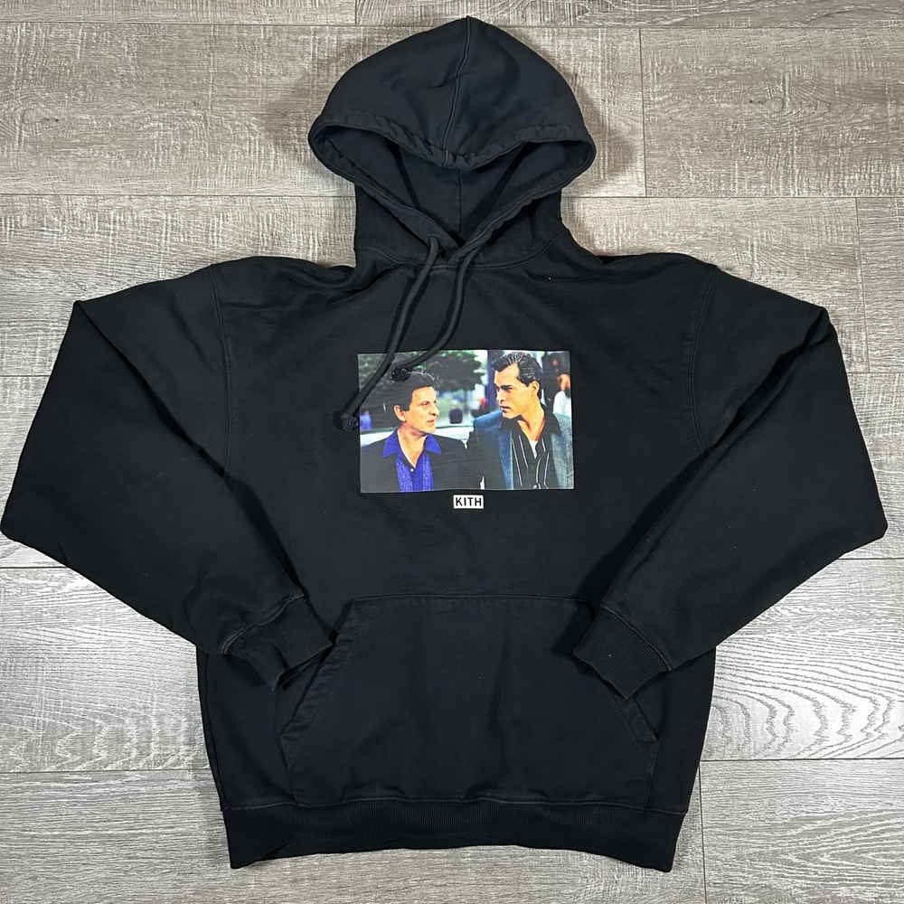 KITH GoodFellas Funny How Hoodie Black Hooded Sweatshirt Mens Size‎ S